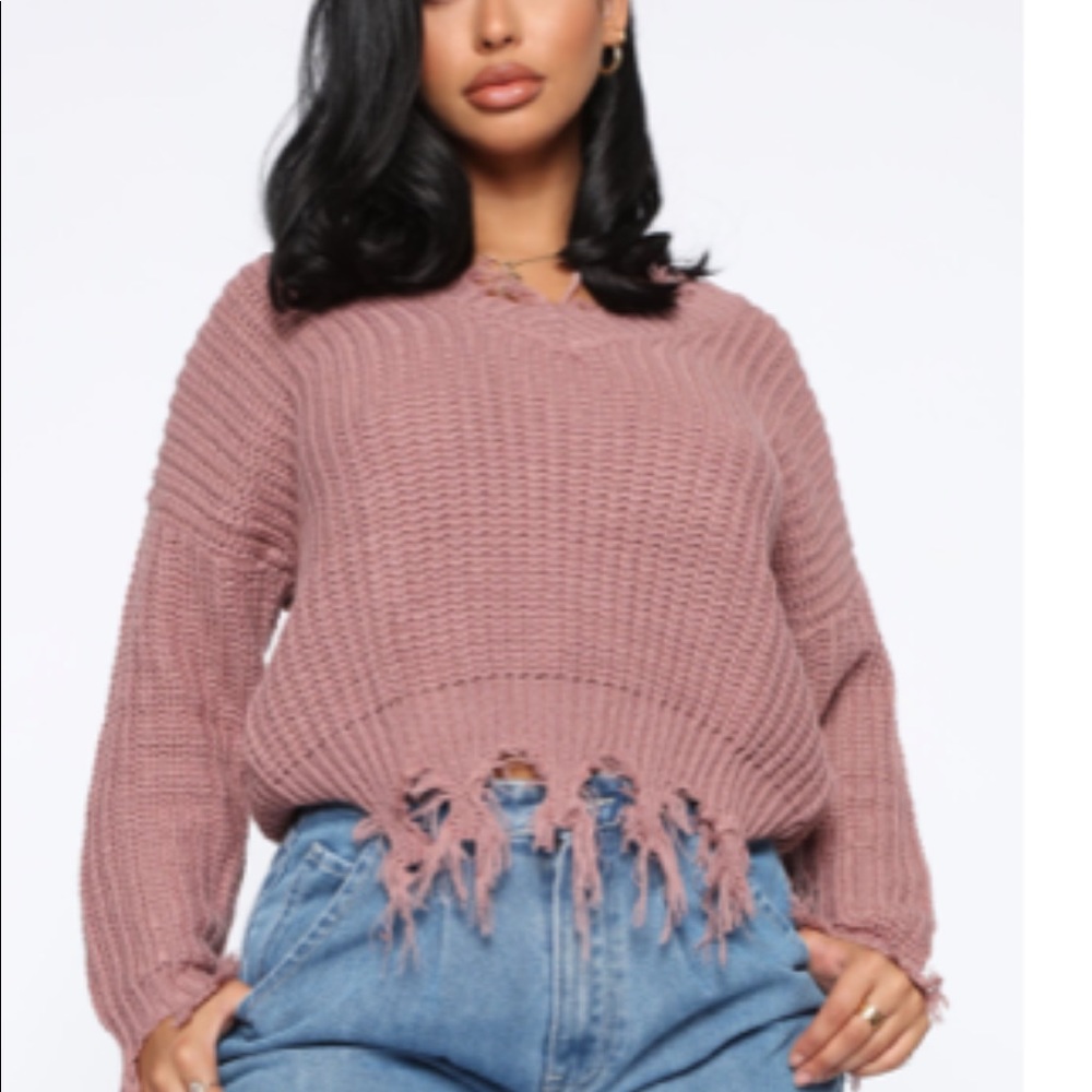 Plus Size Distressed Sweater